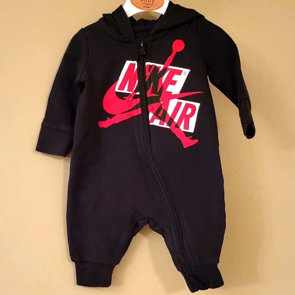 Nike/Jordan black one piece hooded footless footie